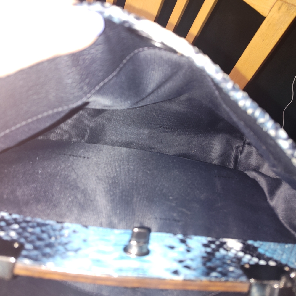 Blue Python-Print Top-Handle Women’s Bag - image 6